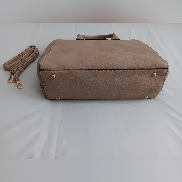 New Beige Nude Office School Laptop Computer Crossbody Handbag Purse Bag - Picture 9 of 15